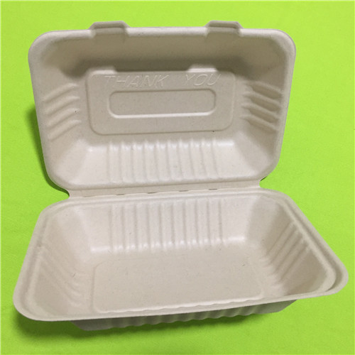 biodegradable ကြံပျော့ဖတ် clamshell သေတ္တာ