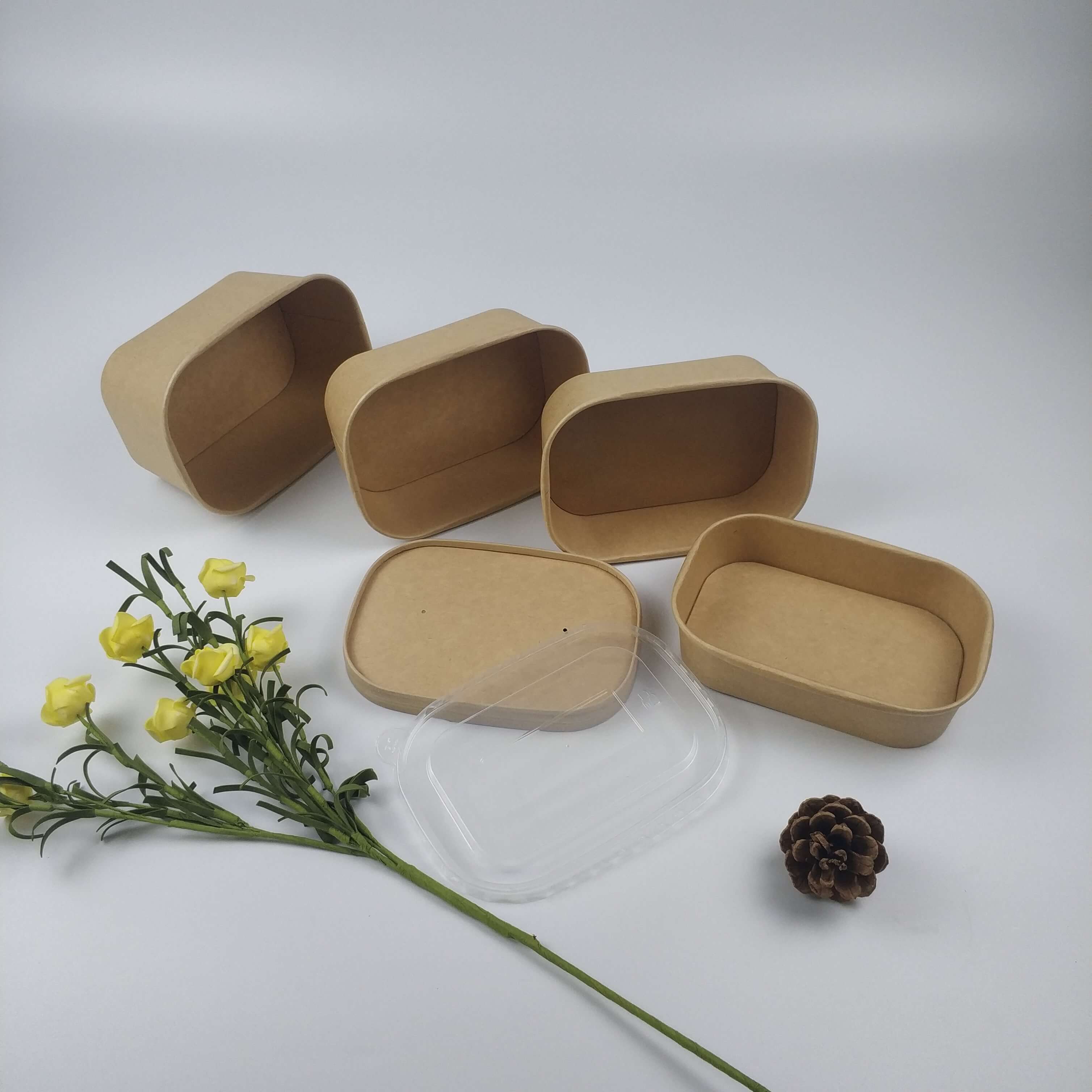 Rectangle Paper Bowl Salad Bowls စက္ကူ အစားအသောက်ပုံး